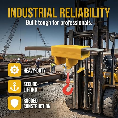 Miniatura 5 de Accesorio de gancho de elevación para montacargas, 5500 libras de capacidad de gancho de elevación de carretilla elevadora, Grúa móvil de carretilla
