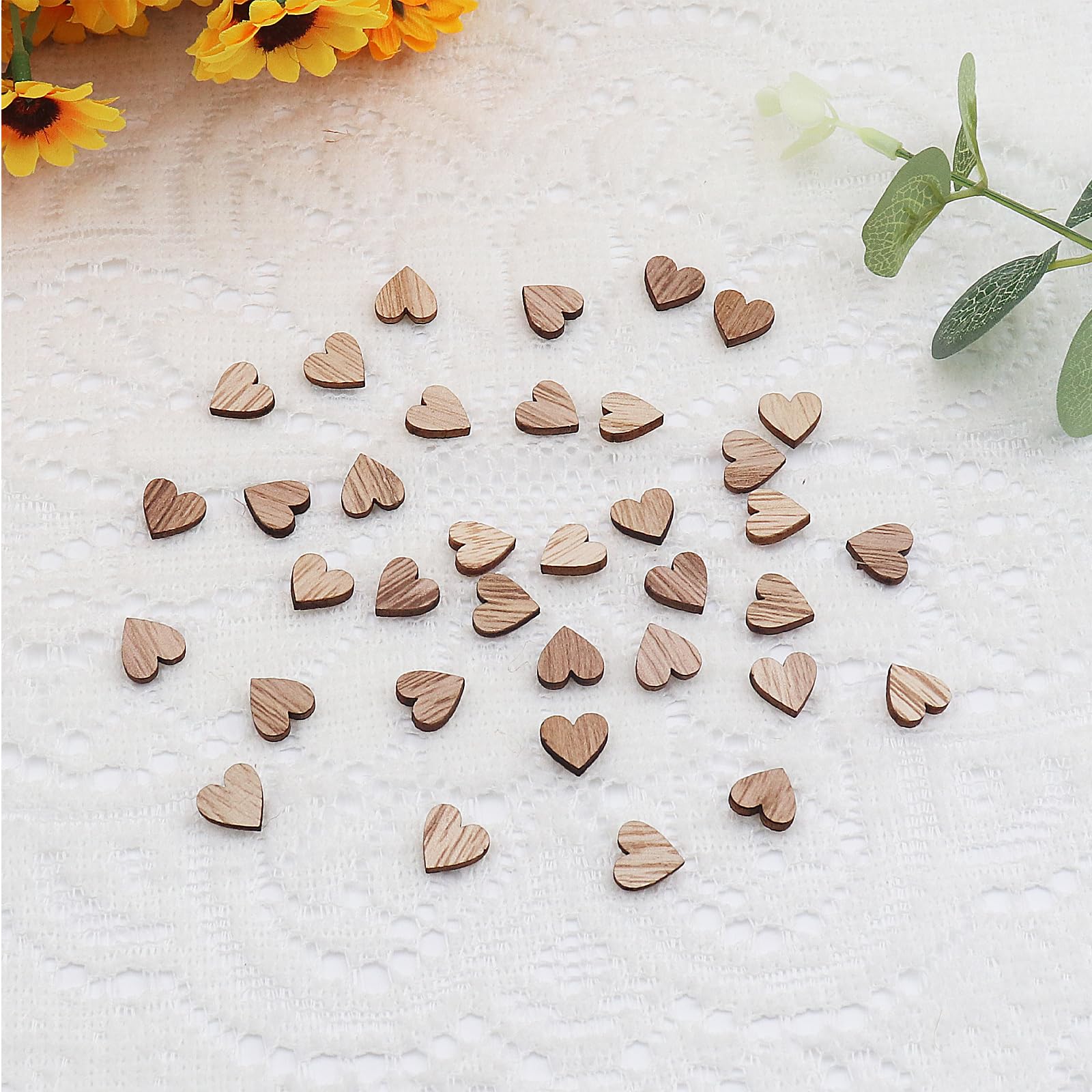 Lot De 100 Cœurs En Bois Dorés Décoration De Table De Mariage