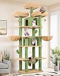 Globlazer Gothic Big Cat Tower for Indoor Cats, 80inch Goth Cat Tower for Multiple Adult Cats XXL Cat Tree with 9 Scratching Posts, Hammock, 3 Perches, 2 Condos, 2 Hanging Basket, F80, Black Red