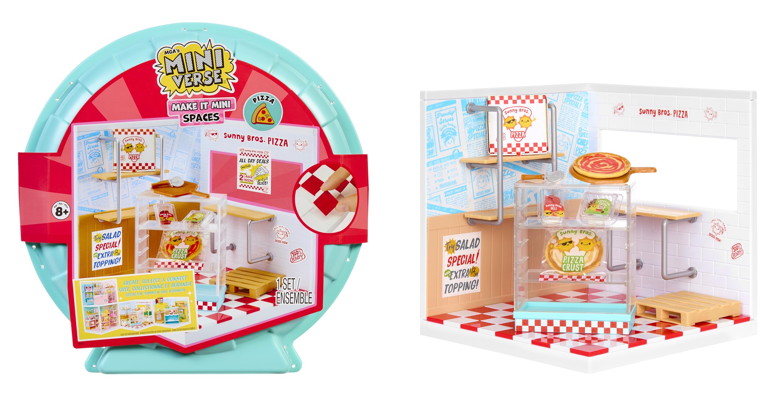 MGA's Miniverse Make It Mini Spaces Pizza Shop - Inklusive 1 Packung, BAU-Set, DIY, Bastelei, Für Sammler & Kinder ab 8 Jahren, Nicht ESSBAR