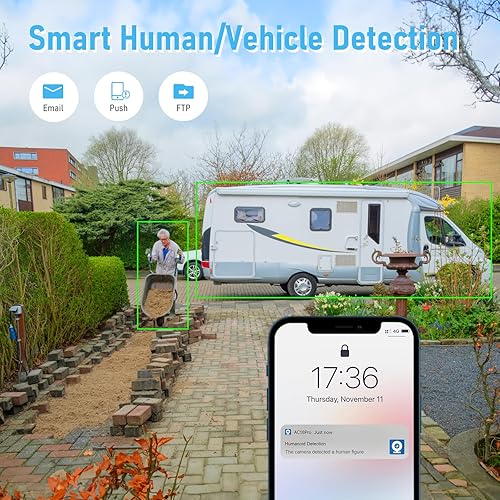 Miniatura 4 de JideTech Cámara de seguridad PTZ IP PoE de 200X con zoom híbrido 4K 8MP para exteriores, cámara de vigilancia domo de seguimiento automático,