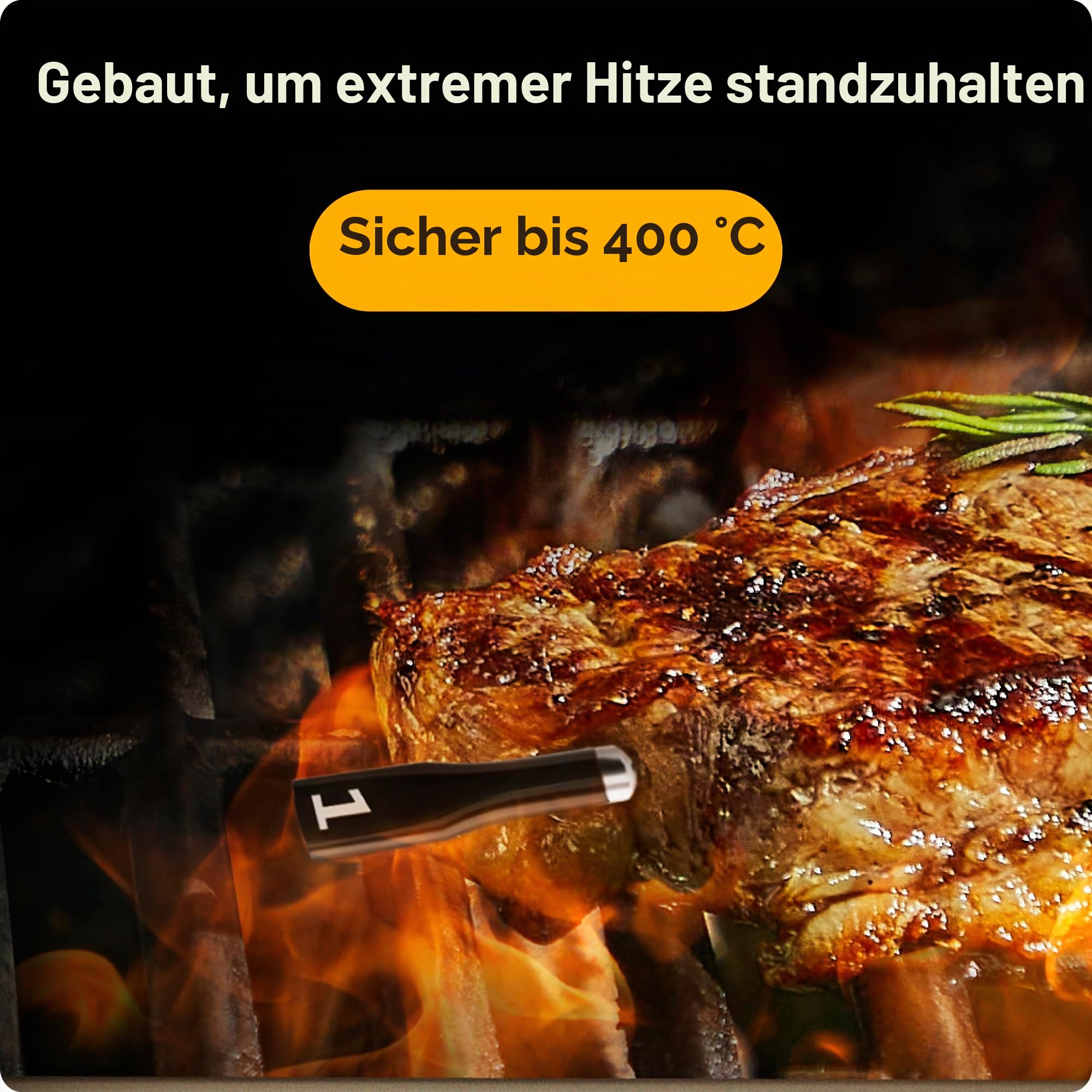 Chef iQ Drahtloses Smart Fleischthermometer mit ultradünner Sonde, Bluetooth Fleischthermometer Unbegrenzte Reichweite Digitales Lebensmittelthermometer für Fernüberwachung