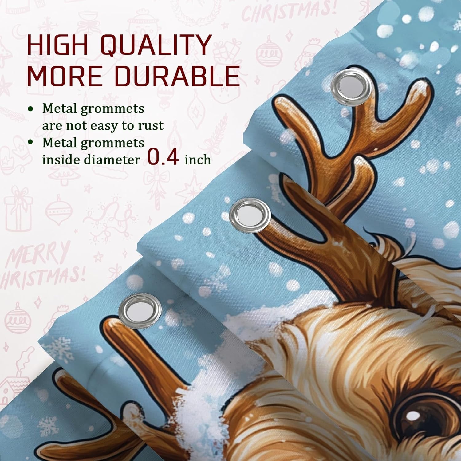 4PCS Winter Christmas Cavachon Dog Bathroom Sets with Non-Slip Rug, U Shape Toilet Lid Cover Mat, Snowman Xmas Puppy Pet Bathroom Decoration 72''x72''