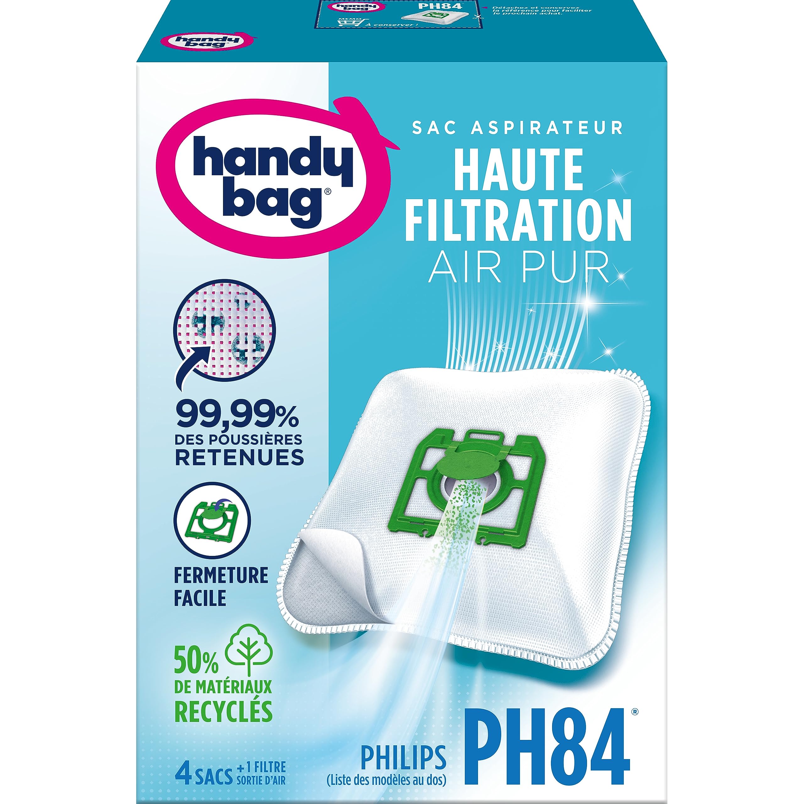 Pratica Borsa PH84 - Sacchetti Per Aspirapolvere In Microfibra Anti-Allergico Con Filtro Motore Per Philips Vision/Oslo