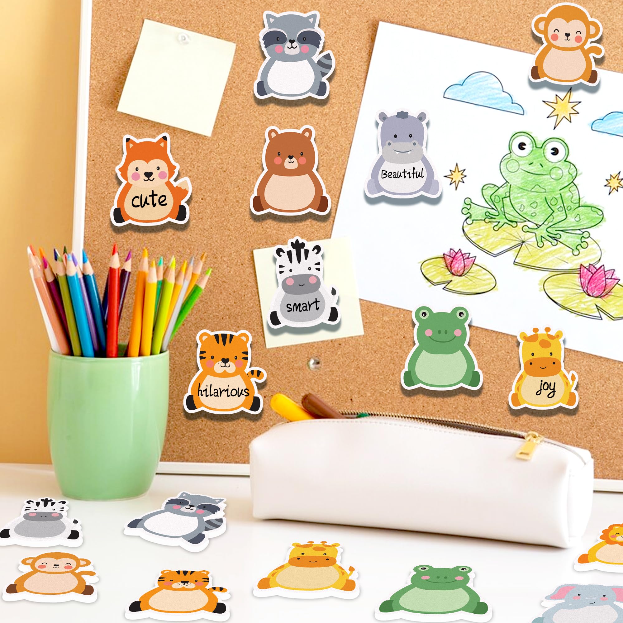 Haftnotizen mit Dschungeltieren, 240 Seiten, niedliches Cartoon-Tier, selbstklebender Notizblock, Dschungeltiere, Haftnotizen, Cartoon-Notizblock, Notizblöcke für Zuhause, Schule, Büro, 12 Designs