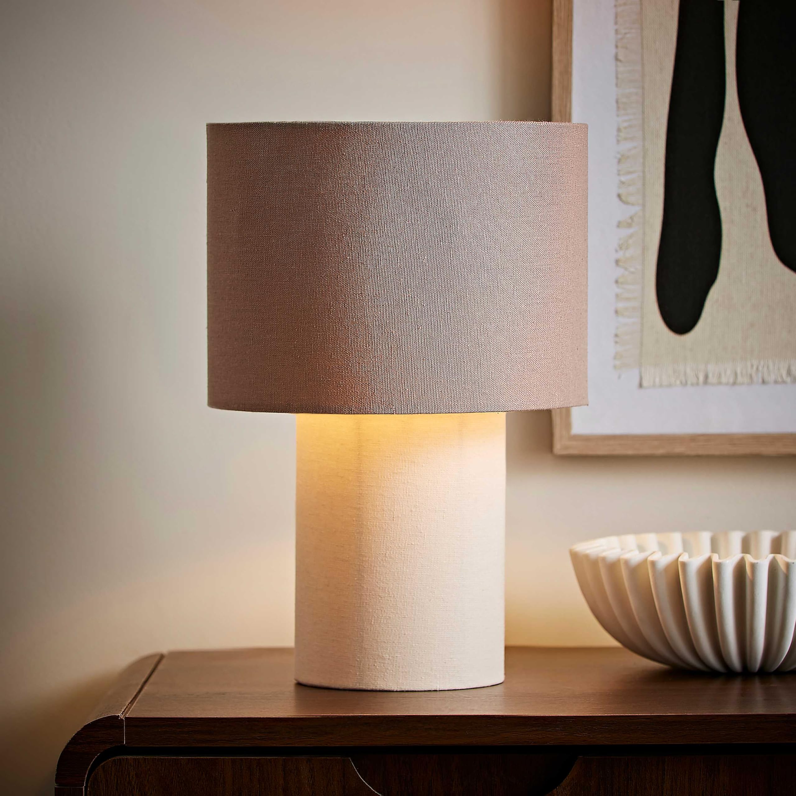ValueLights | Bobby Mocha Colour Clash Duo Fabric Table Lamp and Bulb | Table Lamp, Home Décor & Improvement Essential