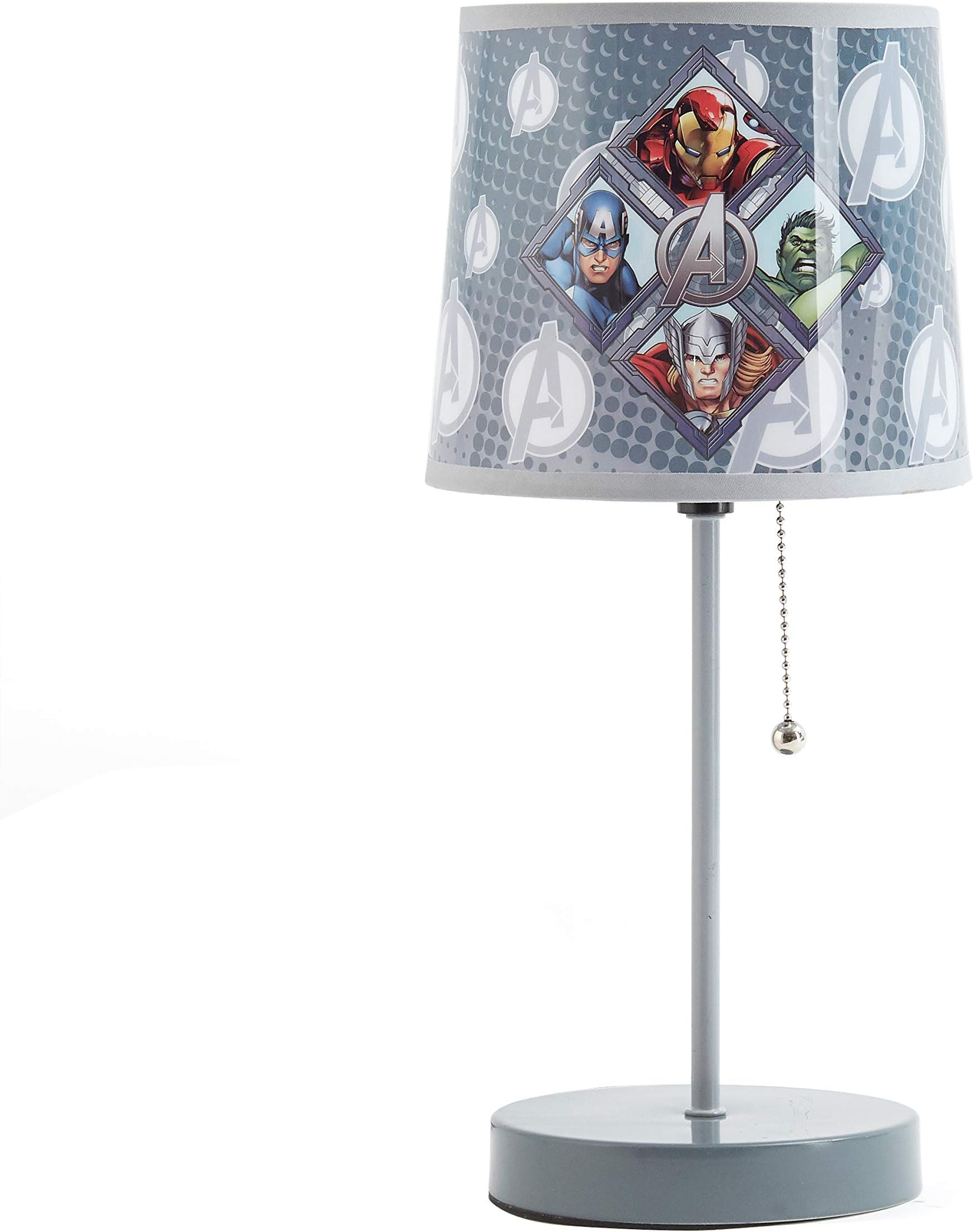 Avengers Stick Table Kids Lamp with Pull Chain, Themed Printed Decorative Shade,Metal