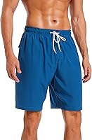 Vista 2 de Difficort - Traje de baño para hombre con forro de compresión, pantalones cortos de secado rápido con bolsillos con cremallera