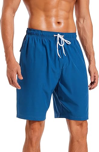 Miniatura 2 de Difficort - Traje de baño para hombre con forro de compresión, pantalones cortos de secado rápido con bolsillos con cremallera