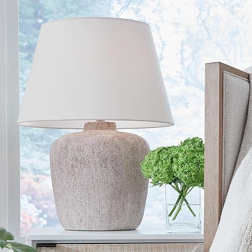 Miniatura 2 de Signature Design by Ashley Danry - Lámpara de mesa industrial de metal envejecido con interruptor de 3 vías, color blanco y marrón claro