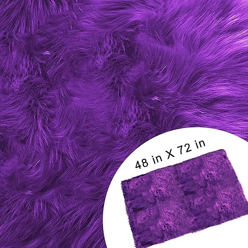Miniatura 4 de Tapete suave y esponjoso de piel de oveja sintética para dormitorio, sala de estar, lujoso, junto a la alfombra, decoración del hogar, 4 x 6 pies,