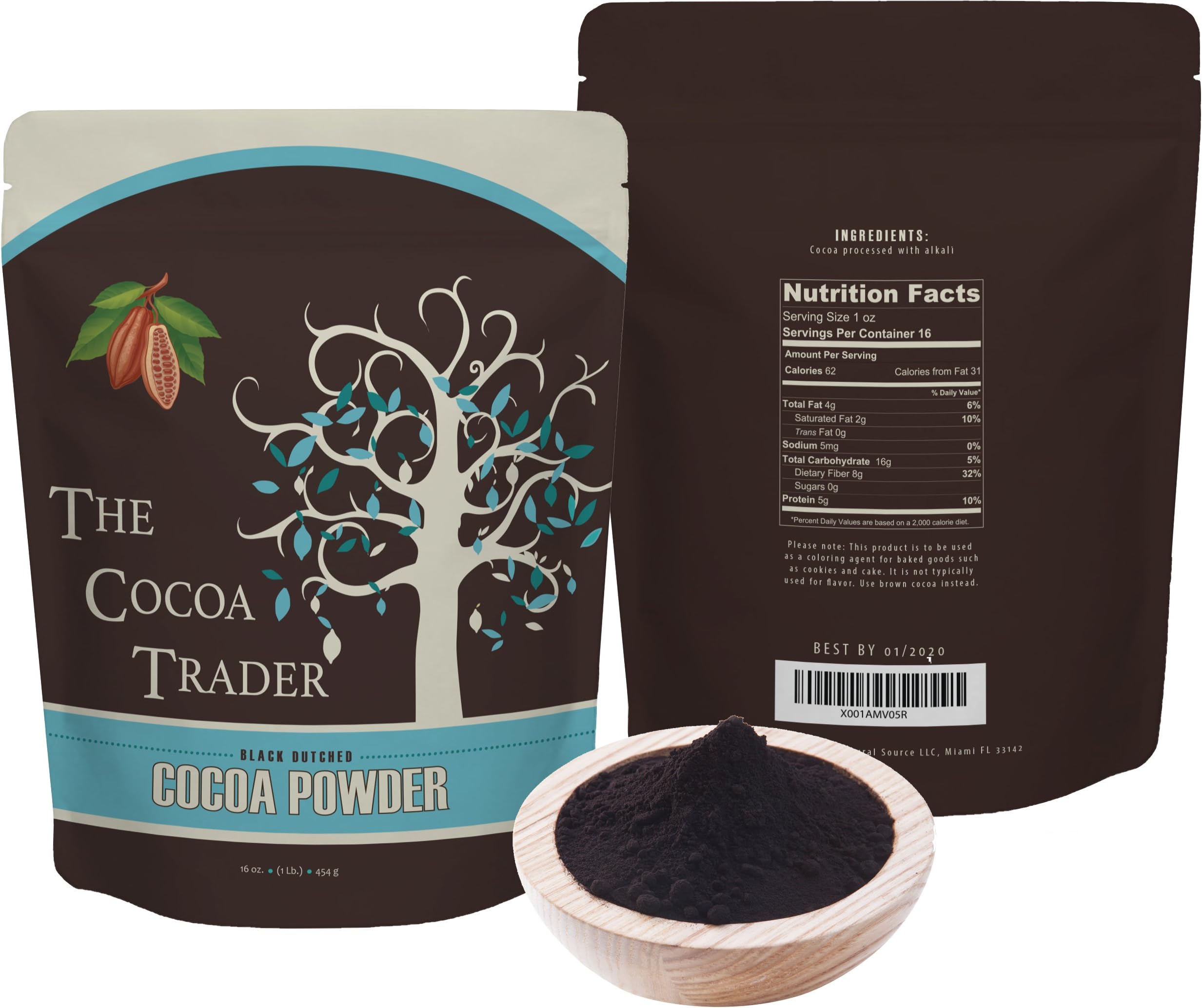 (Alkalized / Dutch-Process Black) - Black Dutch-process Cacao Powder From Latin America. Alkalized Cacao Powder, Pure, Non-gmo, Vegan, Gluten-free