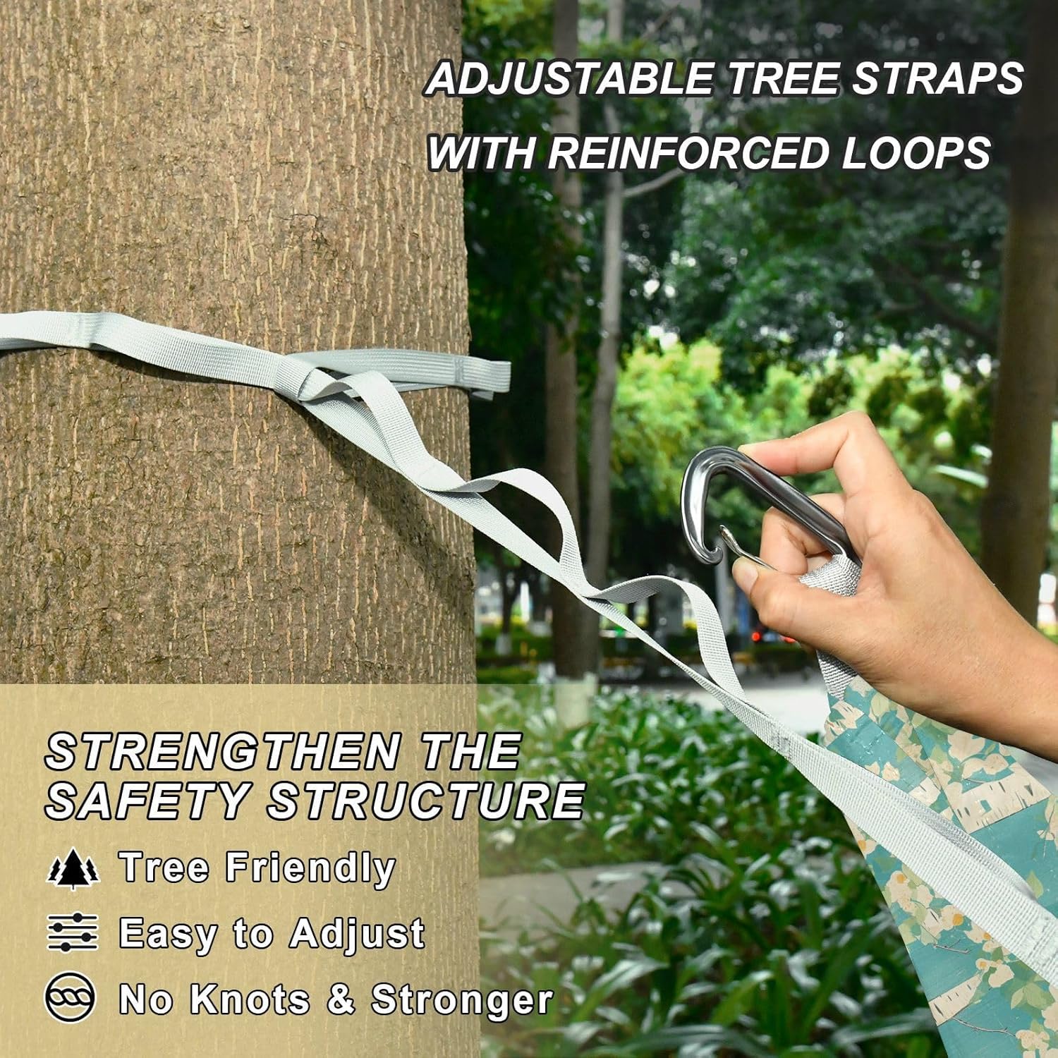 White Birch Blue Hammocks Portable Folding Hammock for Outside Camping Essentials