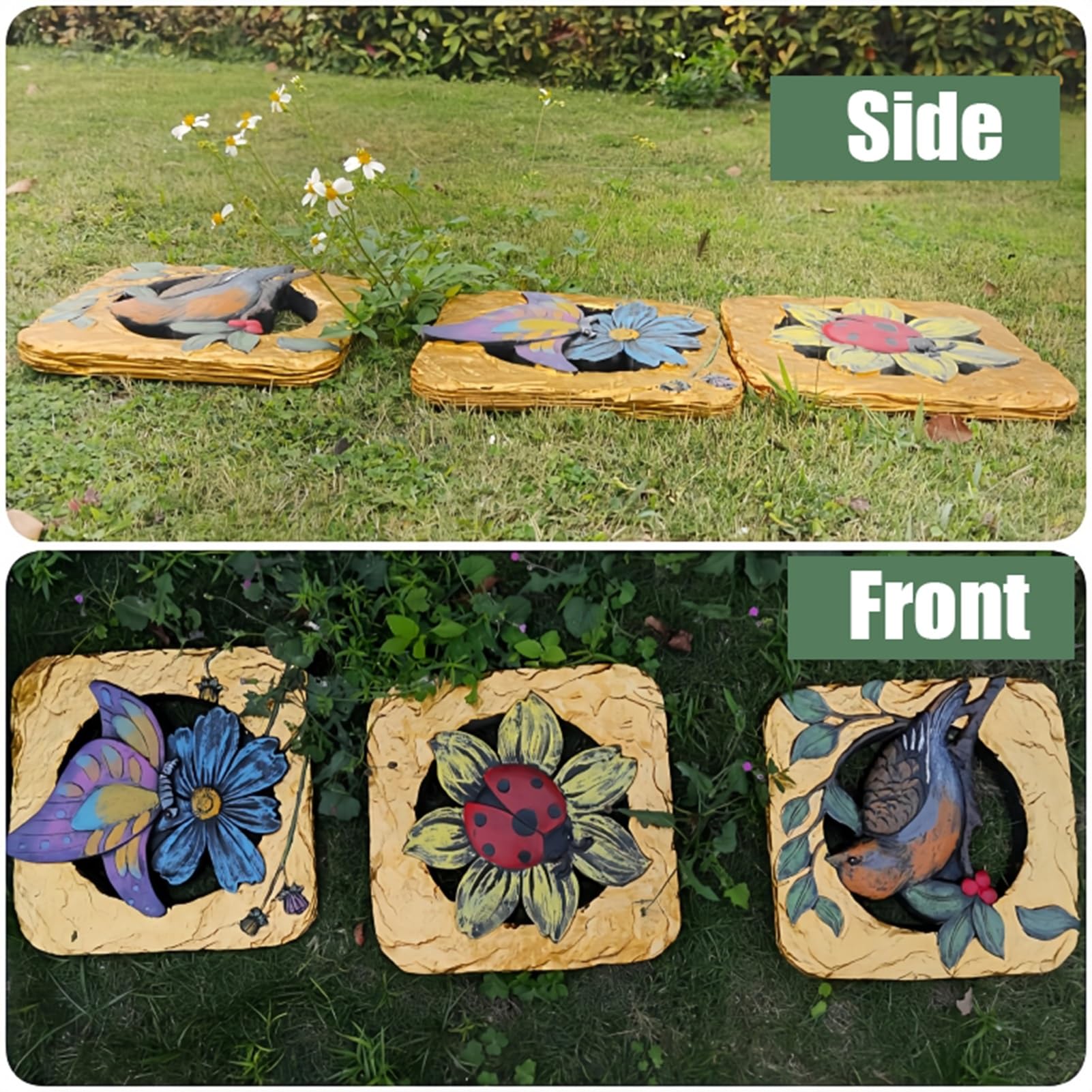 Kamienie ogrodowe ze wzorem motyli i chrząszczy ptaków, przestrzenne, puste ścieżki, dekoracje krajobrazowe(Butterfly)