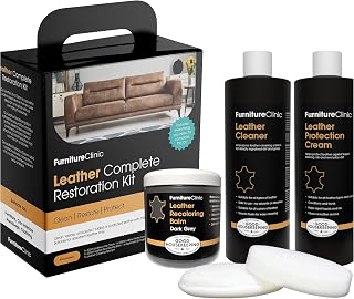 Furniture Clinic Leather Complete Restoration Kit, Dark Grey, 5 Piece
