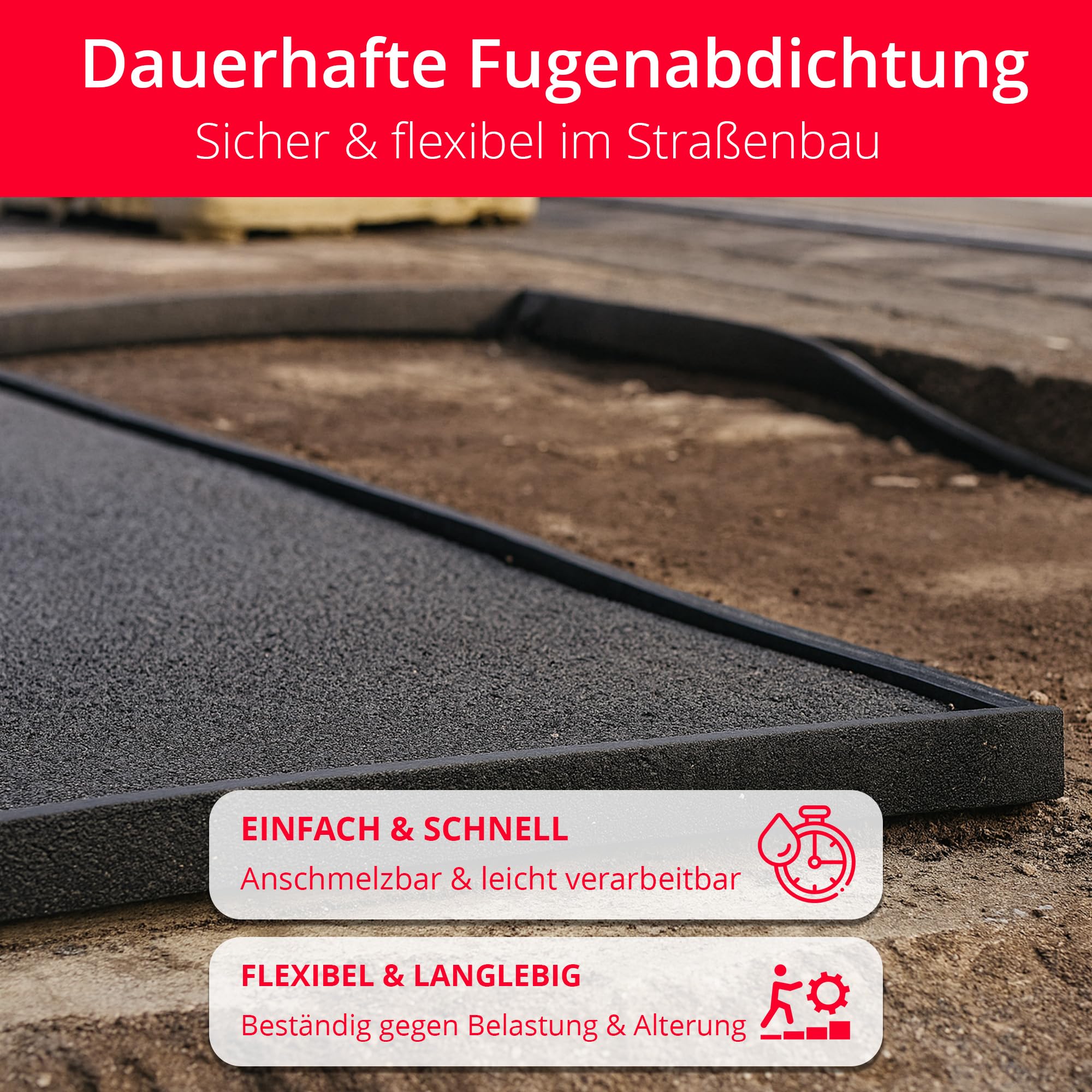BORNIT Fugenband aus Polymerbitumen, 40m/Karton (40x10 mm) | für dauerhafte Asphaltfugen und Straßensanierung, zur langlebigen Abdichtung im Straßenbau