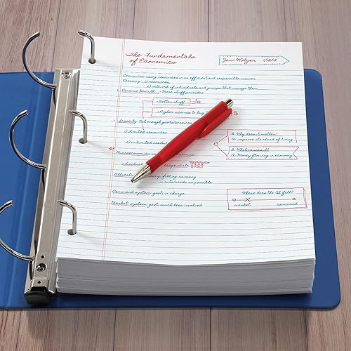 Miniatura 6 de Oxford Papel de hojas sueltas con rayas universitarias, paquete de 1000 unidades de 8 x 10.5 pulgadas, papel de relleno perforado de 3 agujeros