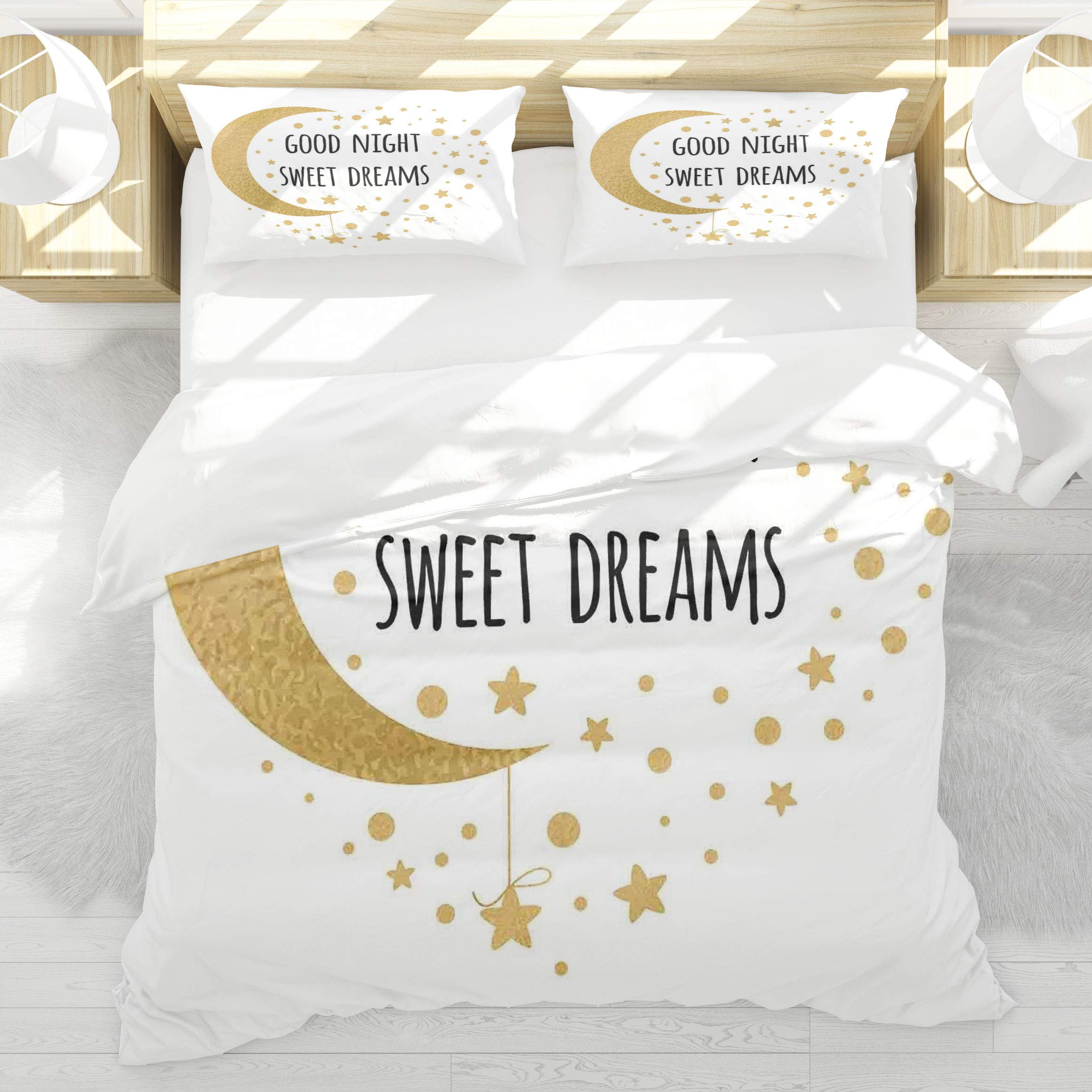 Housse de couette Calligraphie Joyeuse imprimé nuit haut de gamme