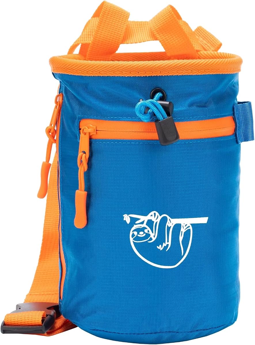 Bolsa de tiza para escalada en roca, bolsa de tiza para escalada en búlder con 2 bolsillos grandes con cremallera, bolsa de tiza de gimnasio premium para levantamiento de pesas, gran regalo y equipo de escalada en roca