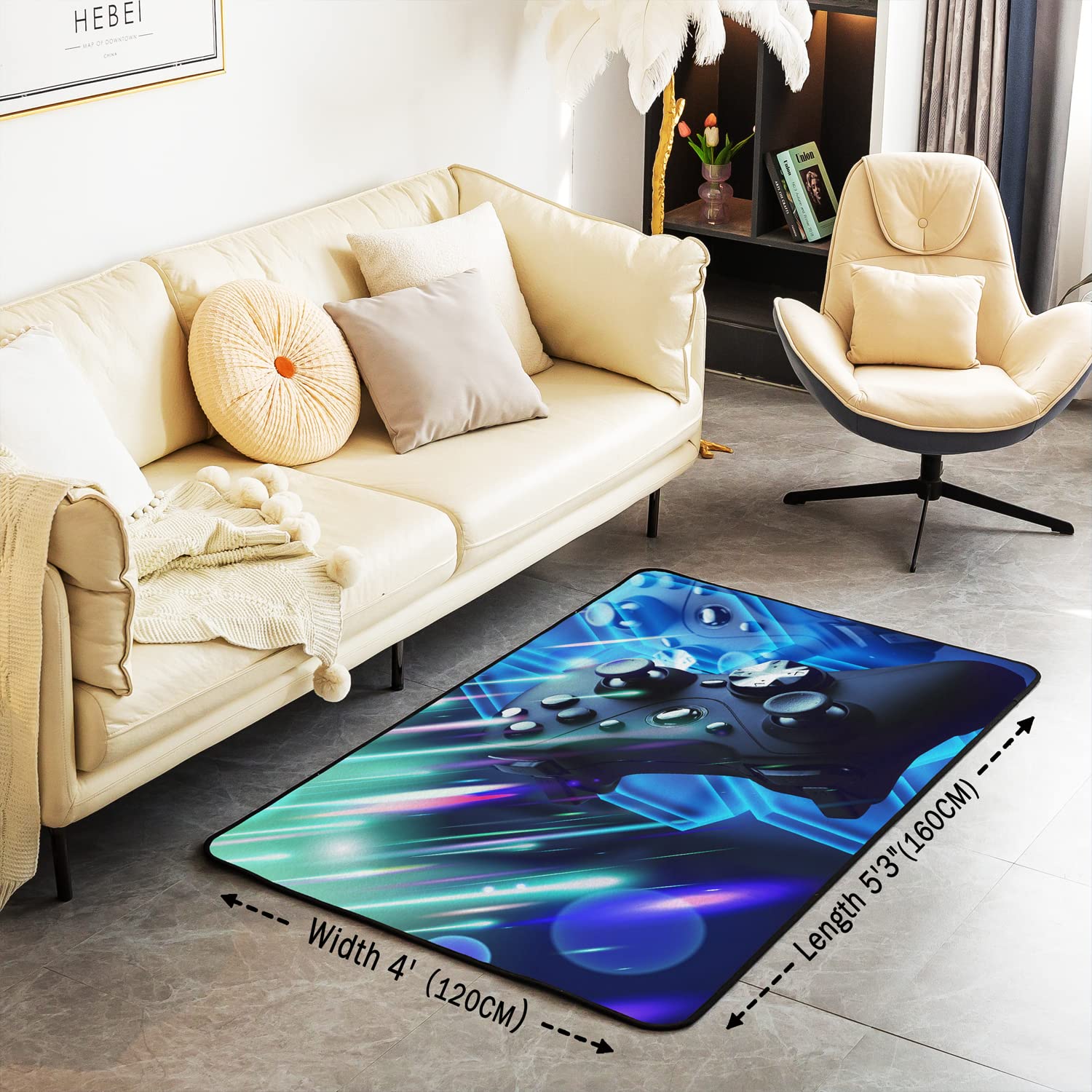 Loussiesd Game Rug Gamer Gaming Tapijten voor Woonkamer Slaapkamer