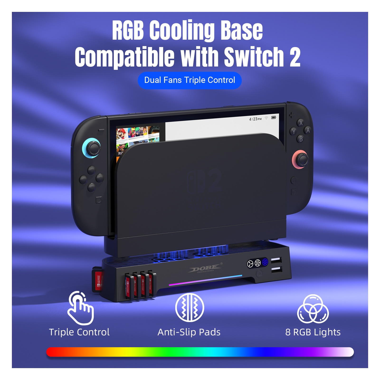 Amazon.com: ECHZOVE Switch 2 Cooling Fan Dock with Dual Fans and