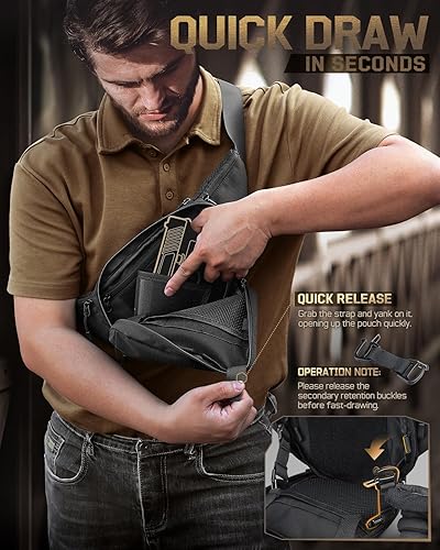 Miniatura 3 de Cangurera táctica de transporte oculta, cangurera CCW, riñonera para hombres, bolsa de cadera compacta para senderismo, paquete de cintura EDC