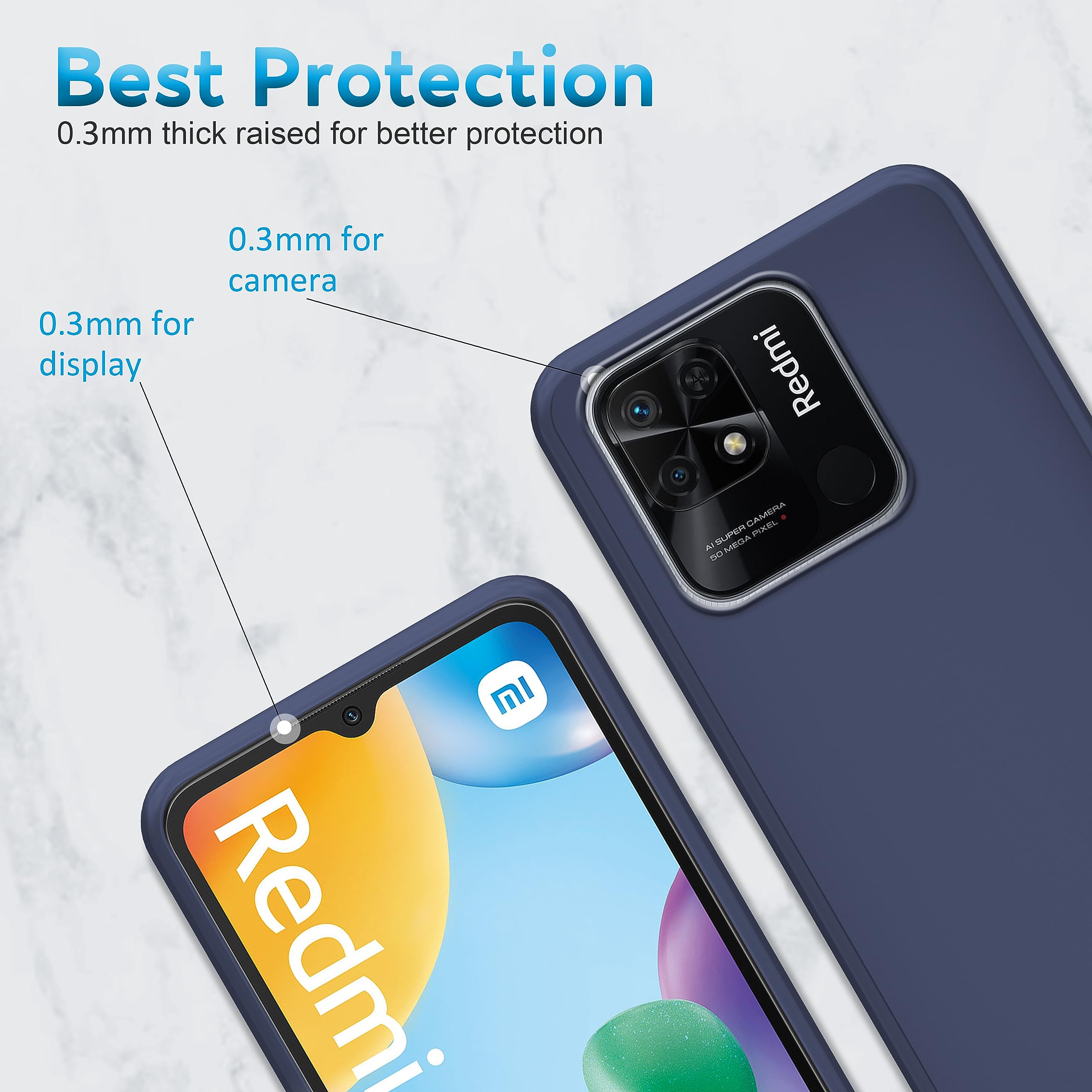 N NEWTOP Cover Compatibile con Xiaomi REDMI 10C, Posteriore Semi Rigida