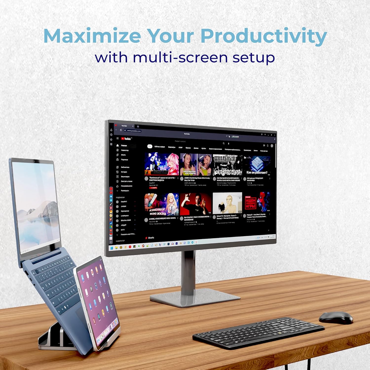 Adjustable Laptop Stand, 5 Slots, Aluminum Space-Saving, for Apple MacBook/Surface/Galaxy/Tablet/iPad/iPhone, Silver image 6 of 7 B0BY5Y3NJP