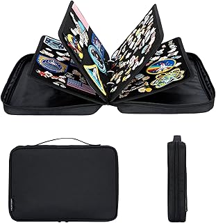 Enamel Pin Display Pages, Brooch Enamel Pin Carrying Case with 4 Pages, Enamel Pin Display Binder for Brooch Pin Collections Storage