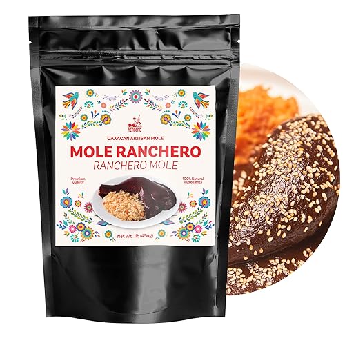 Miniatura 1 de Yerbero - Auténtico Mole Poblano Ranchero Artesanal Artesanal 1.1 Lb (16.05 oz)  Pasta de topos picantes Artesanal Ranchero  Ingredientes de primera