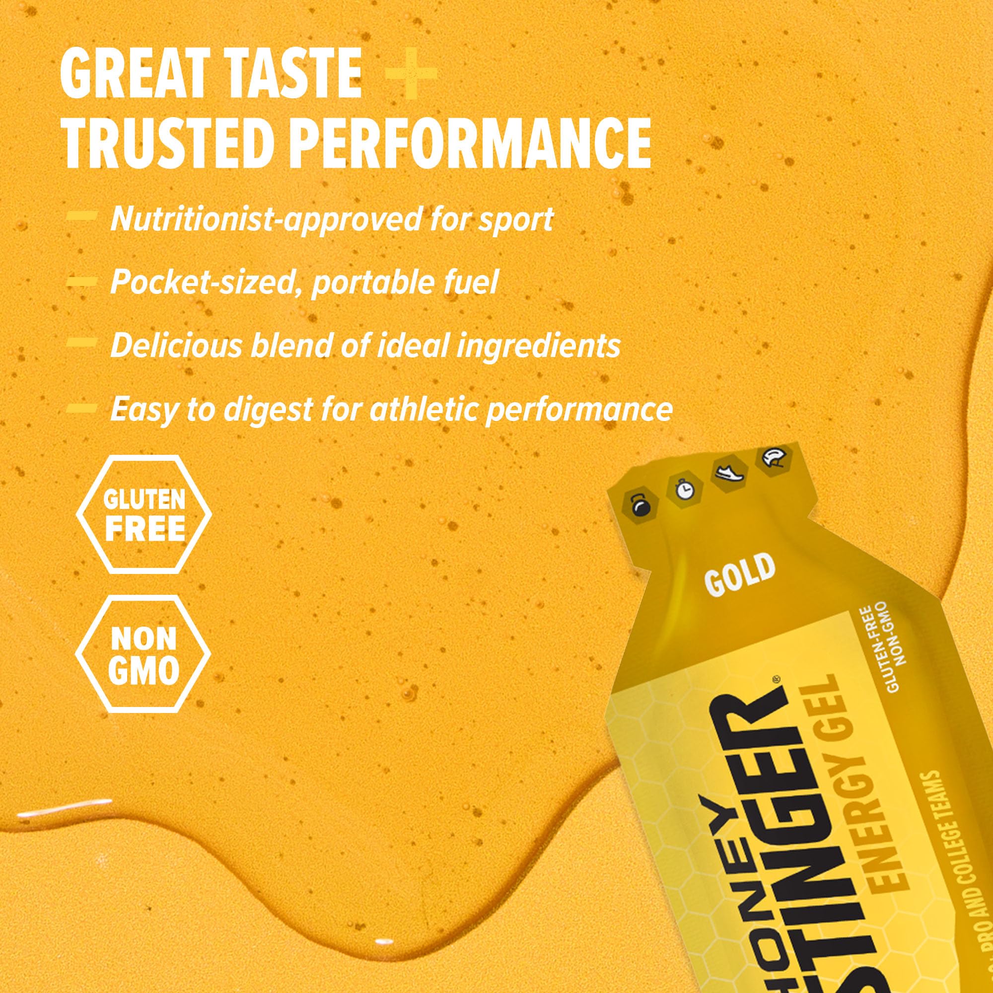 Honey Stinger Gold Energy Gel, Gluten Free & Caffeine Free, for Exercise, Running and Performance, Sports Nutrition for Home & Gym, Pre and Mid Workout, 12 Pack, 13.2 Ounce — Amazon image 2