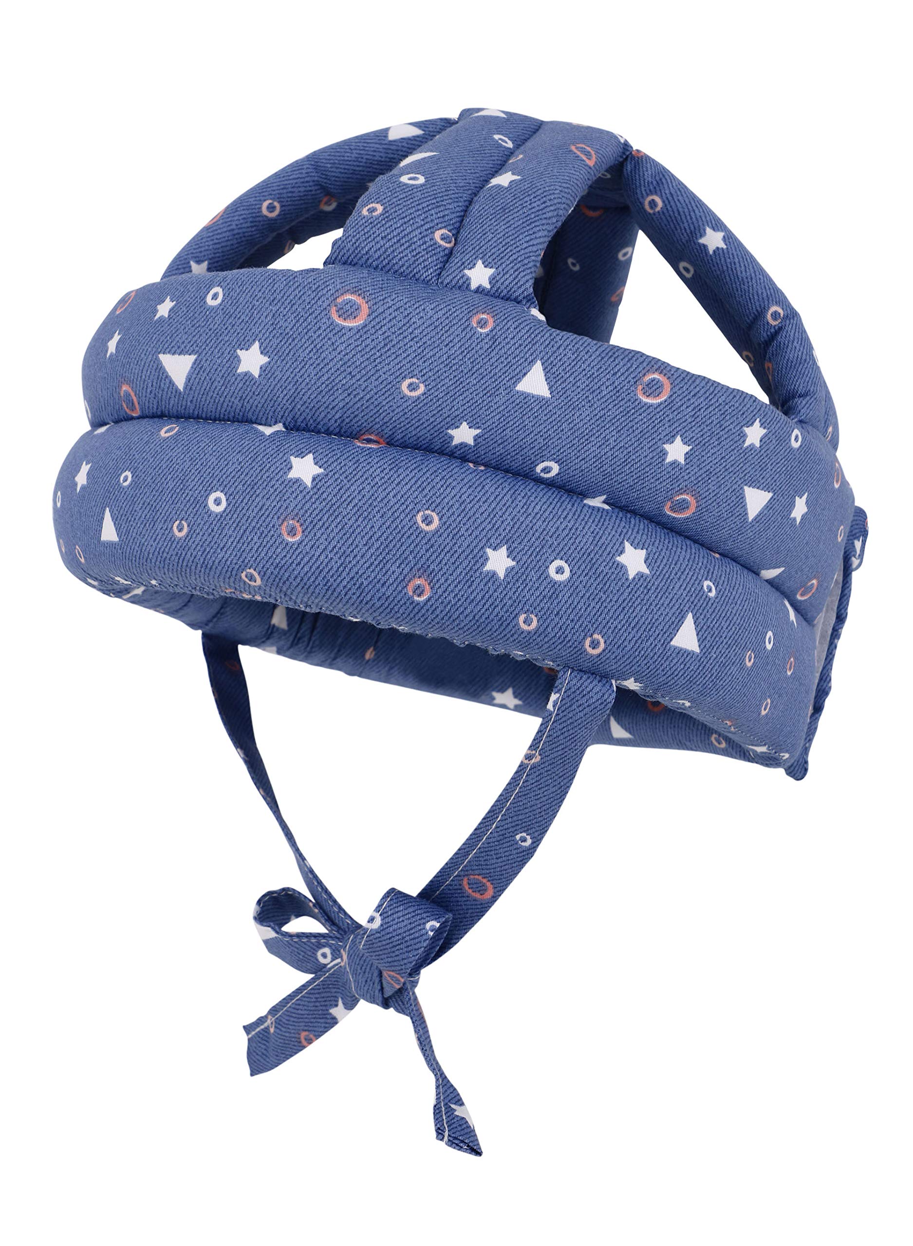 Simplicity Casco de seguridad para bebé y niño pequeño, sin golpes, con cojín para la cabeza, Azul oscuro (Dark Blue Star), talla única
