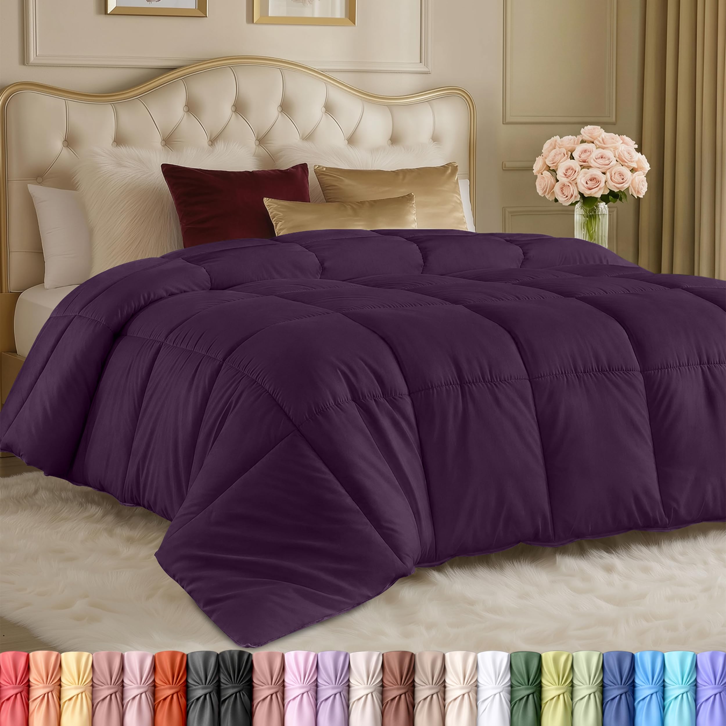 Utopia Bedding Duvet Insert, Comforters Queen Size 88 x 88 Inches, Plum