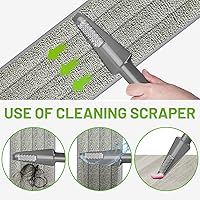 Vista 4 de Trapeador con rociador para limpieza de pisos - Trapeadores húmedos y secos para suelos de madera dura con 3 almohadillas lavables de microfibra Gris