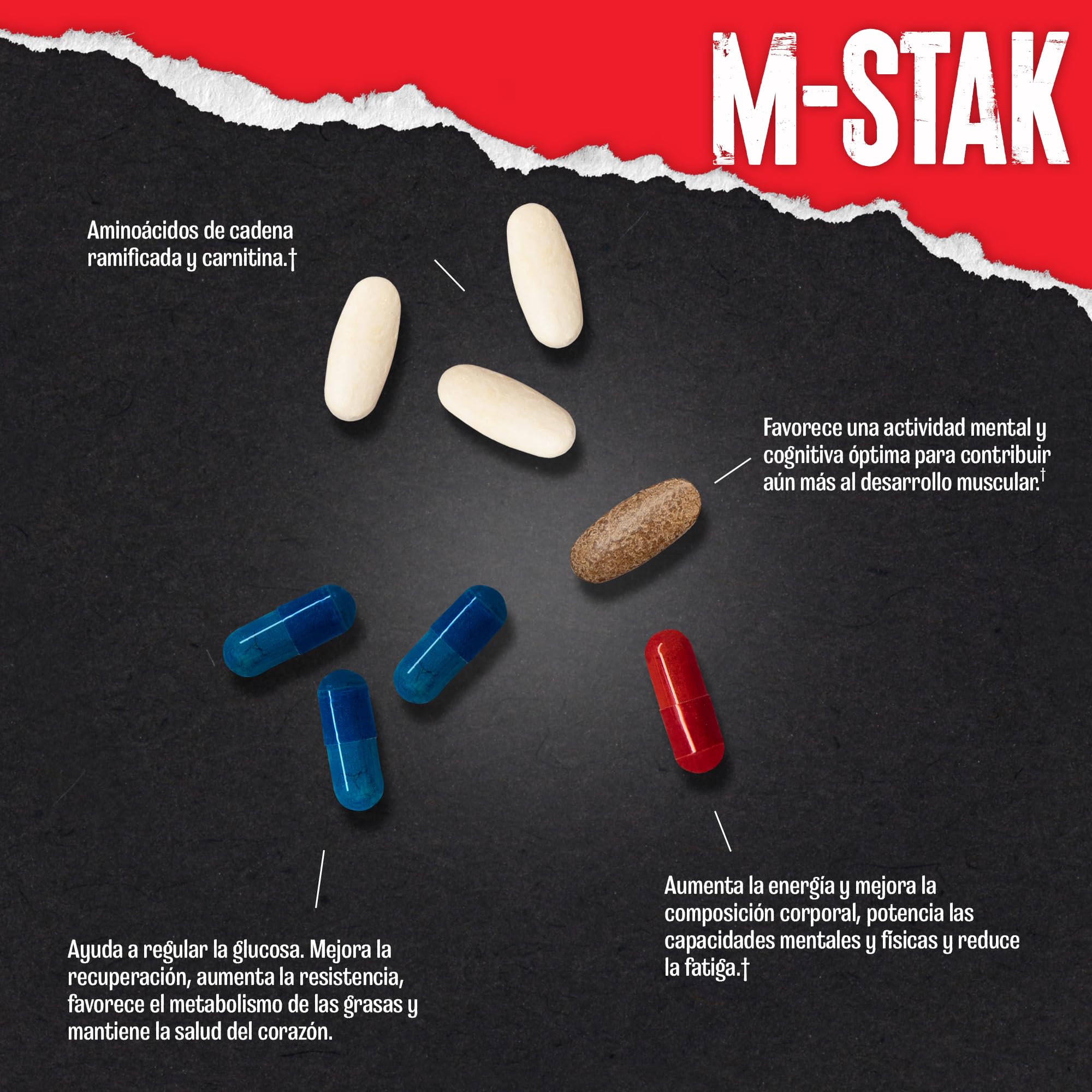 ANIMAL M-Stak – todo-en-uno-fórmula para Hardgainers - suplemento no hormonal para favorecer el desarrollo muscular - con aminoácidos, jengibre y cafeína - 21 envases