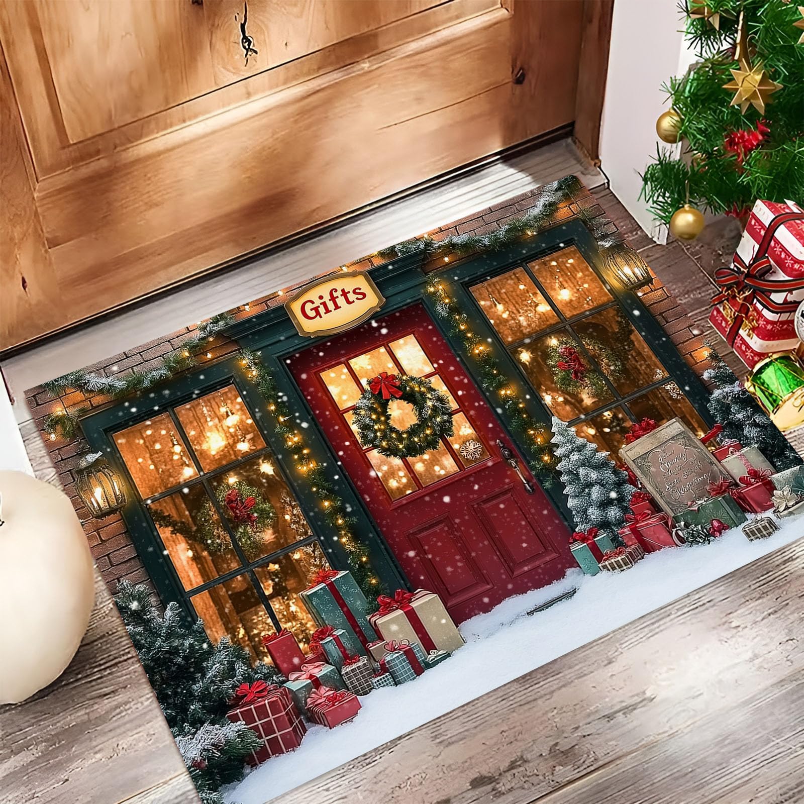 Paillasson fin super doux imprimé Noël pour réchauffer l'ambiance de la cuisine