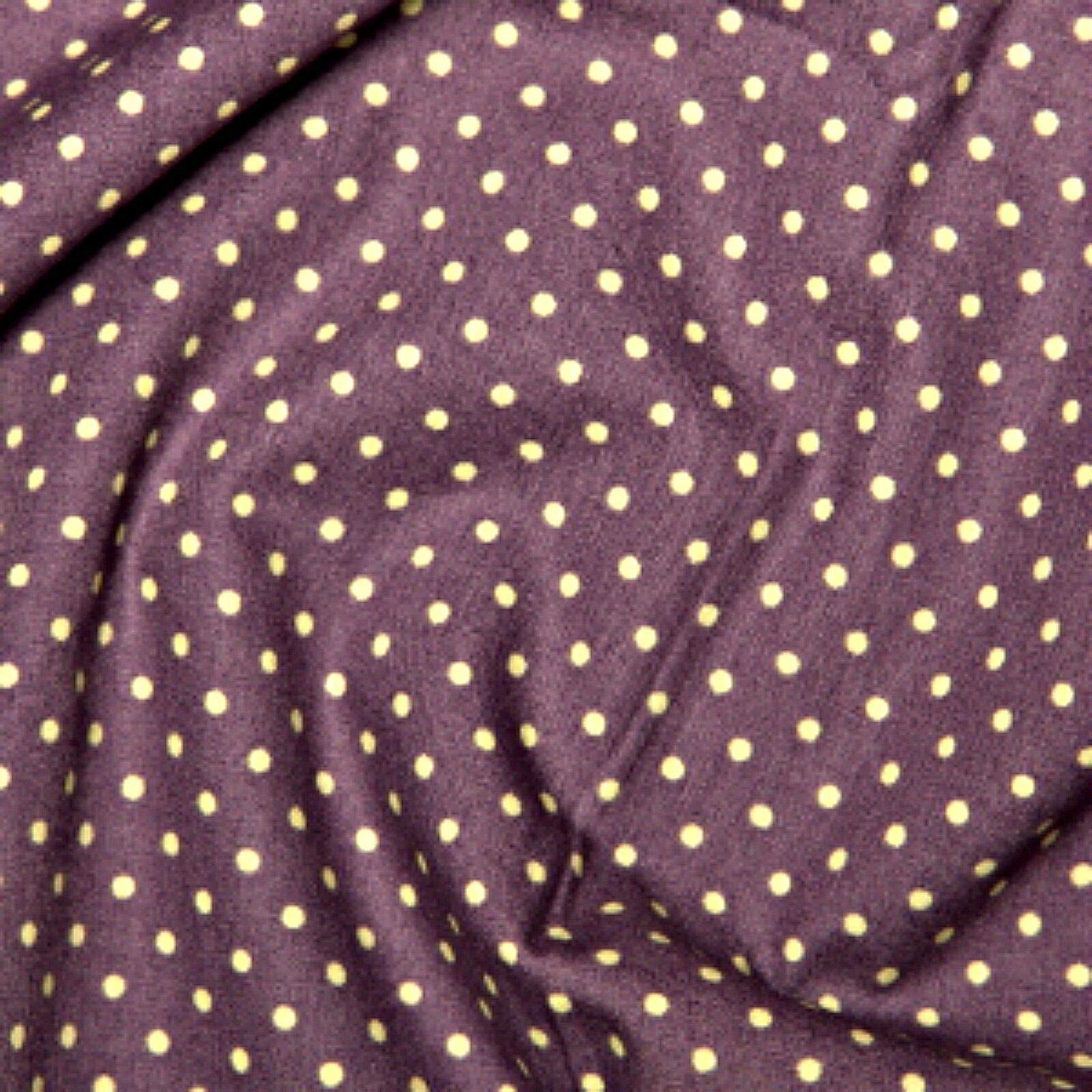 FYVIE STAR FABRICS100% Cotton 3mm Polka Dot * Rose & Hubble * Superior Poplin Fabric in 40 Colours (Plum) (ONE METRE)