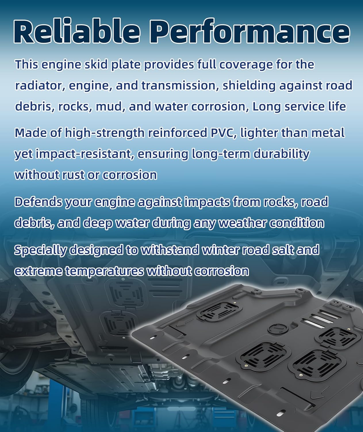 Engine Splash Shield Guard Compatible with Kia Optima 2016-2020 Hyundai Sonata 2015-2017, Engine Case Guard Under Cover, Engine Cover Mud Flaps, Extended with Cover, Service Holes & Vent Design