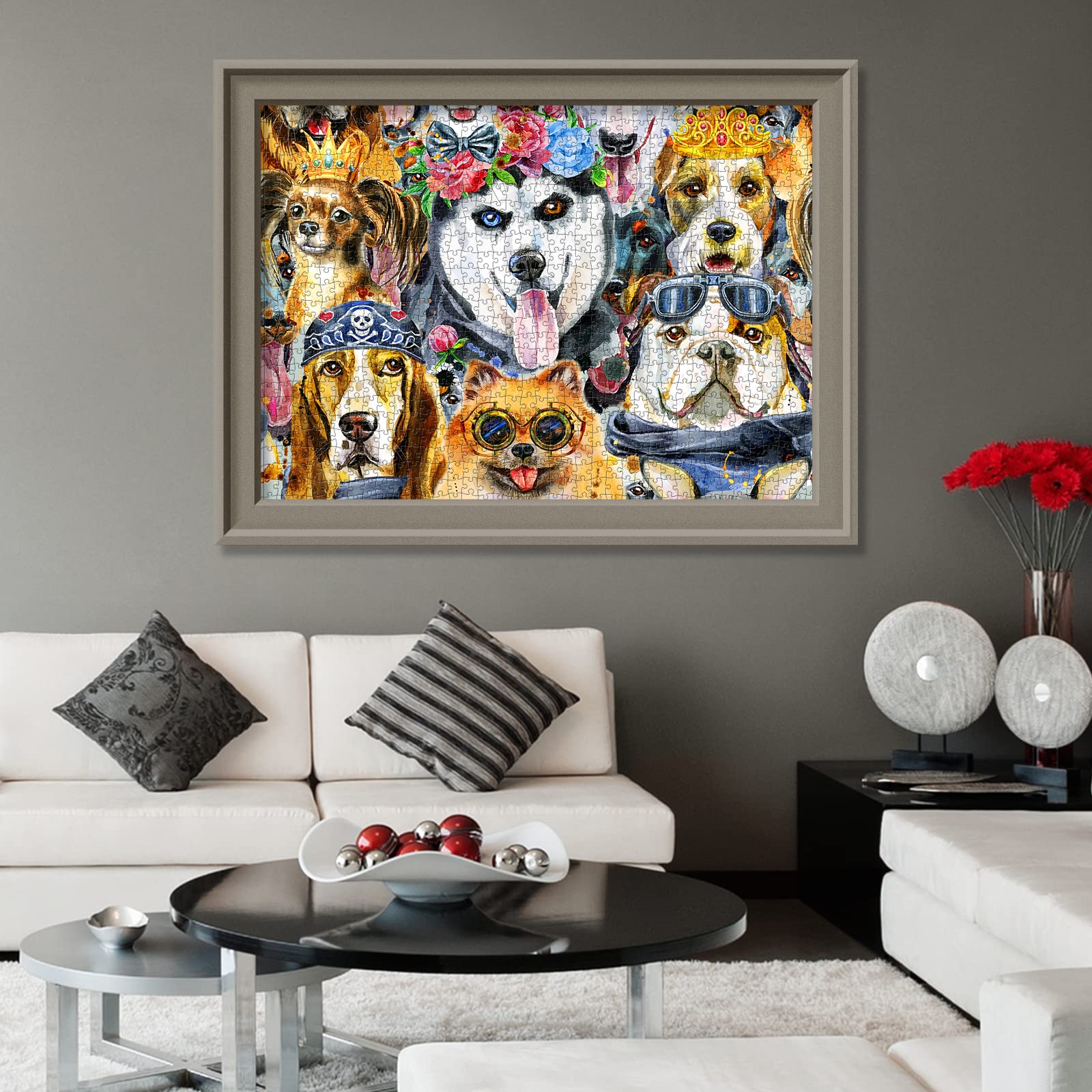 Amazon.com: HXMARS Dogs Jigsaw Puzzles 1000-Pieces: Funny Puppy