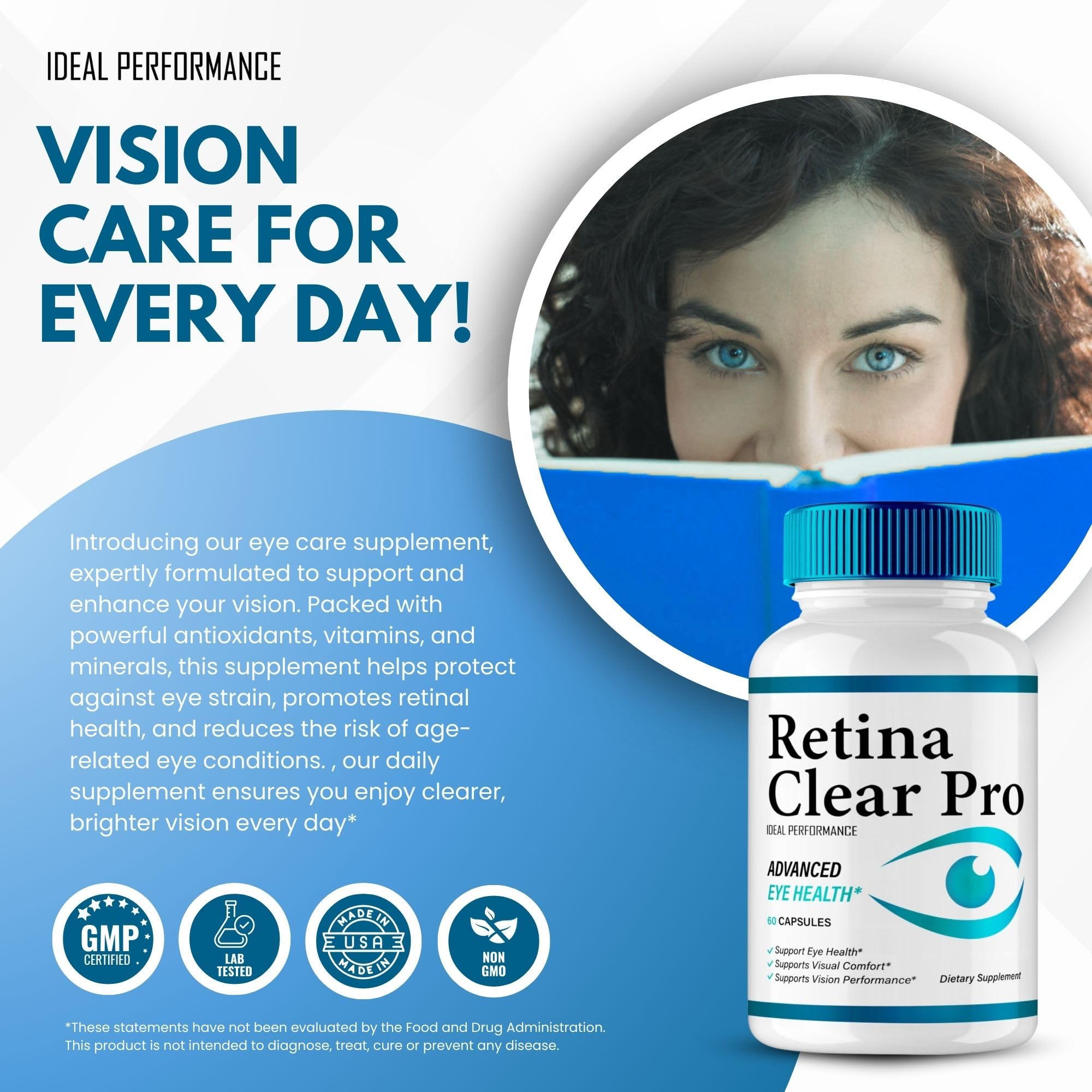 Retina Clear Eye Supplement - Retina Clear for Eyes Capsules - Maximum Strength, Advanced Formula All Natural Visual Wellness, RetinaClear Pro Reviews (2 Pack) — Amazon image 5
