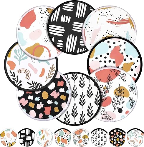 Gejoy 24 ventiladores de disco volador plegables botánicos abstractos, de mano, compactos, de refrigeración, multirol, para juegos al aire libre,