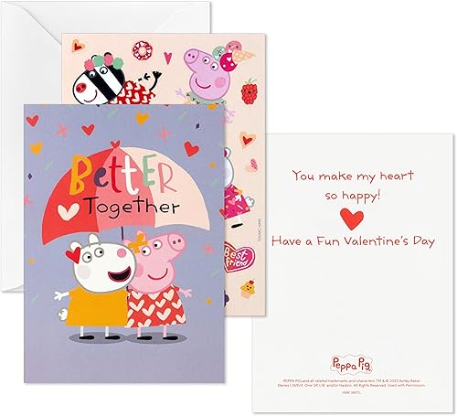 Miniatura 4 de Hallmark Peppa Pig - Tarjetas y calcomanías para el día de San Valentín para niños y escuelas (24 aulas de San Valentín con sobres)