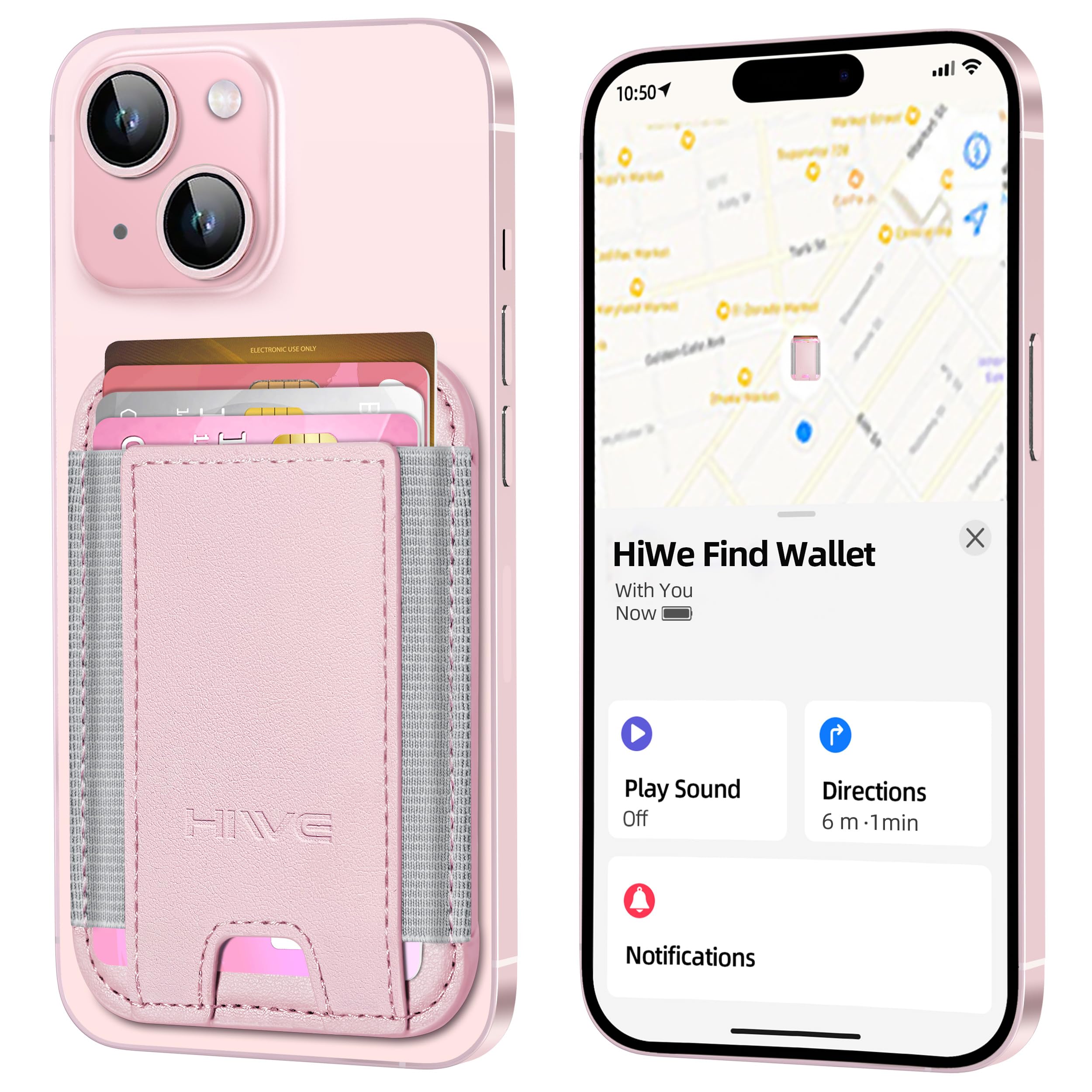 for MagSafe Wallet with Find My Functionality, Anti-Lost Strongest Magnetic Wallet for iPhone 16/15/14/13/12 Series, 5 Cards Holder, RFID Blocking,