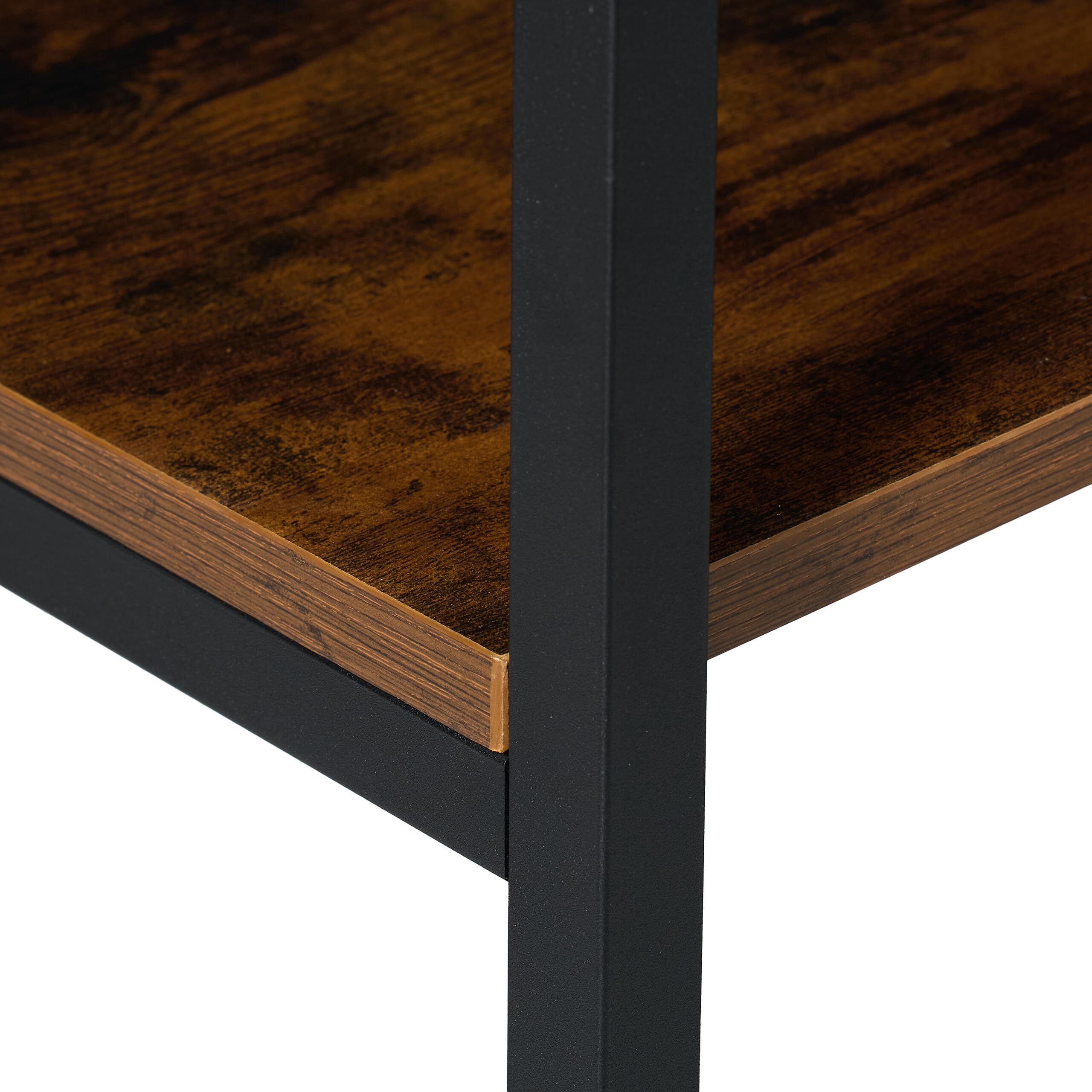 Relaxdays Scaffale Libreria a 8 Ripiani, HLP: 187x40x32 cm, Scaffalatura Aperta, Mobile Stile Industriale, Marrone Nero