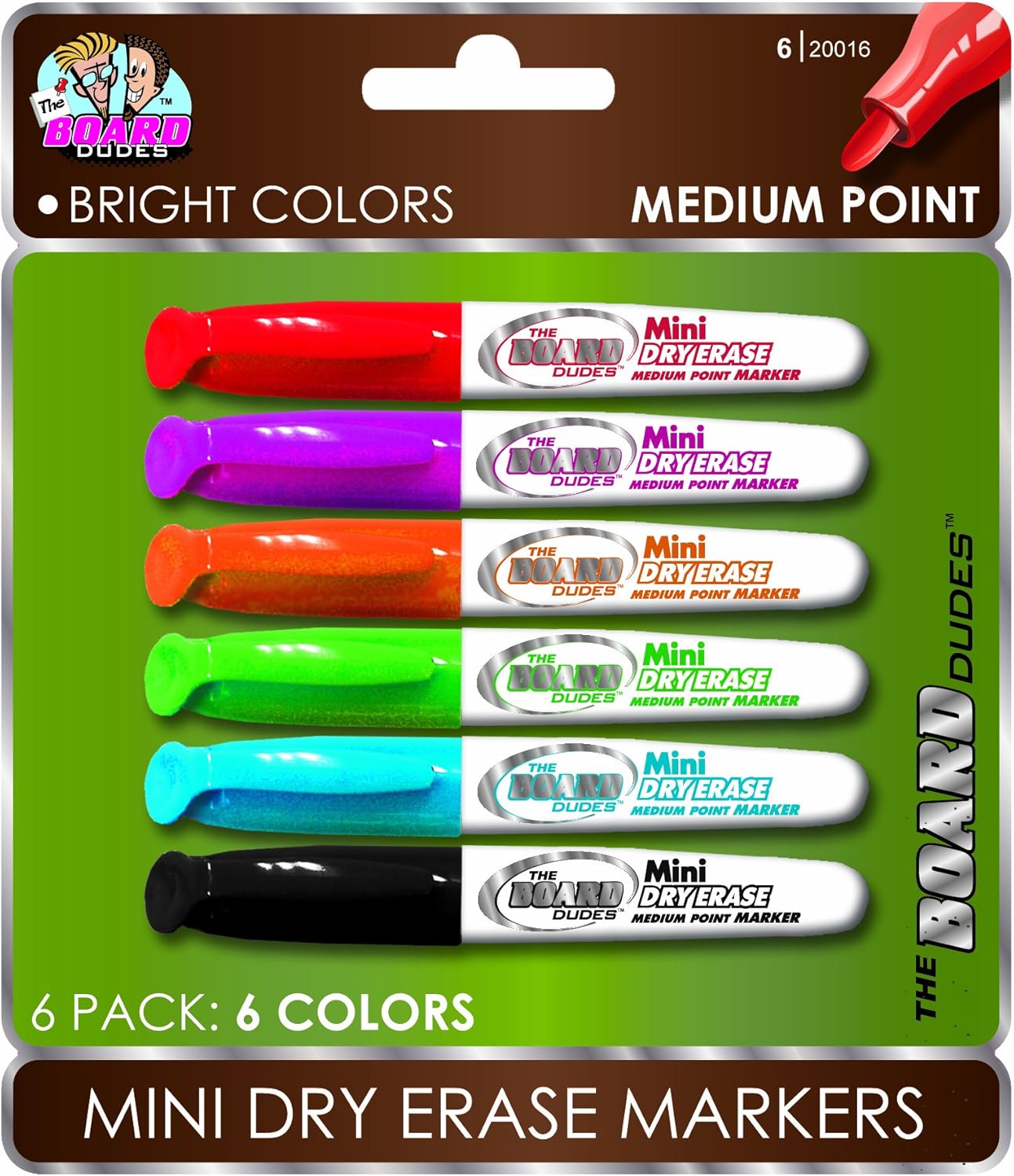 Board Dudes Mini Dry Erase Markers Medium Point Assorted