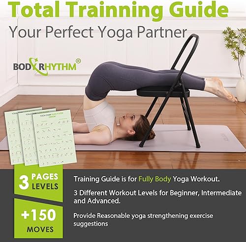 Miniatura 2 de BODY RHYTHM Silla auxiliar de yoga con soporte lumbar para abdominales y núcleos, soporte de manos equilibrado, entrenamiento de flexibilidad y
