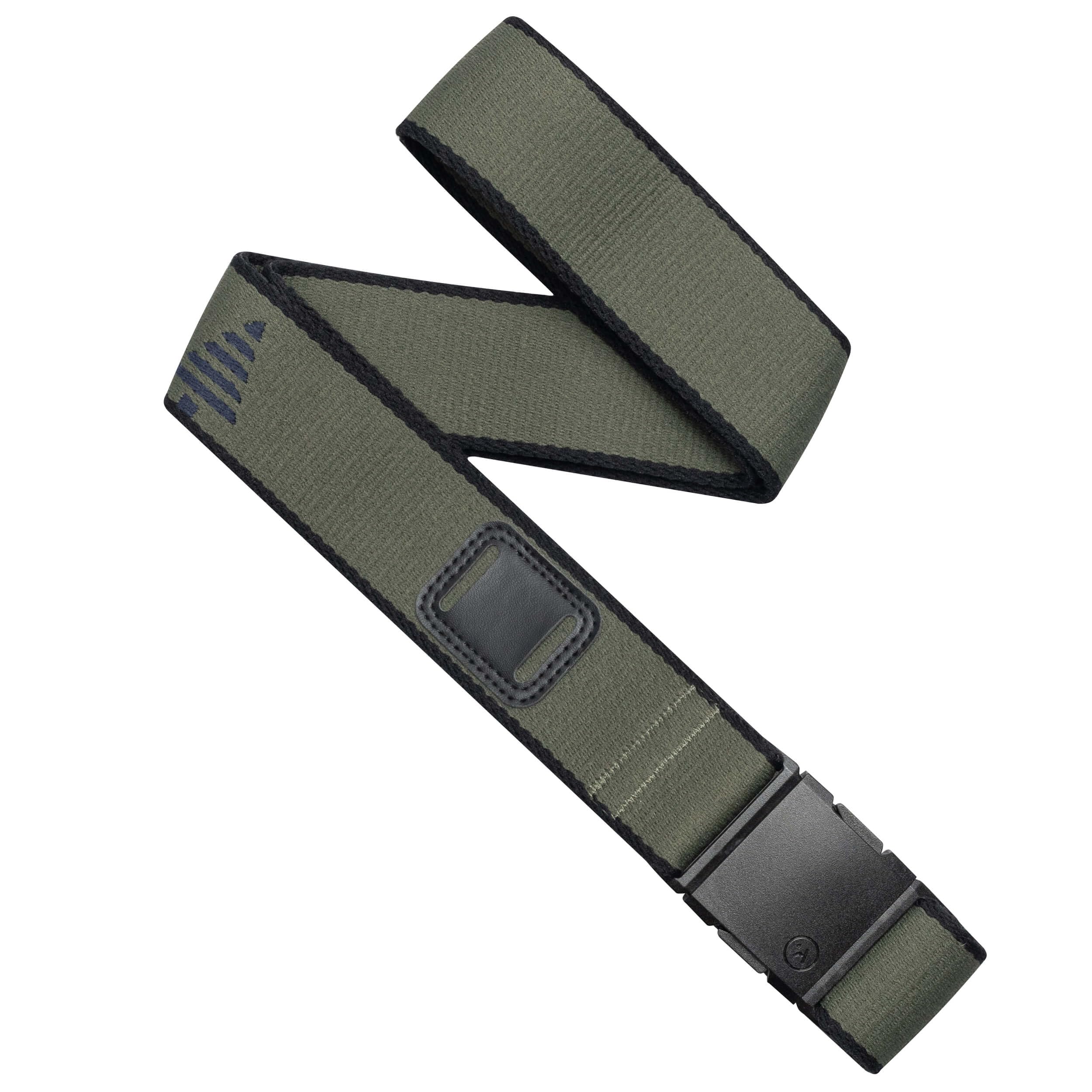 Arcade Belts Blackwood A2 Elastic Stretch Belt, Ivy Green/Black, 1.5" Wide | Polyester Webbing Belt with 3 Piece Plastic Buckle | Micro Adjustable for Custom Fit up to 40" | Washer & Dryer Safe