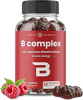 NutraChamps Vitamin B Complex Gummies, Vitamin B Gummies Boosts Energy, B Complex Vitamins B1, B2 (Riboflavin), B3 (Niacin), B5, B6, B7 (Biotin), B9 (Folic Acid), Methyl B12