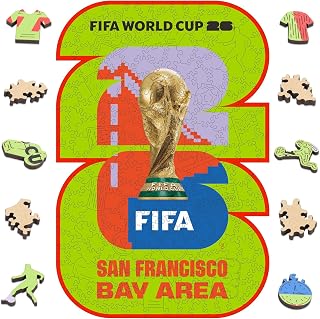 FIFA World Cup 2026 City Puzzle San Francisco Bay Area - Wooden Puzzle for Adult, 200 Pieces Unique Shape Puzzle, 5MM Thick, Creative Collectible Gift for Fans, Officially Licensed Product