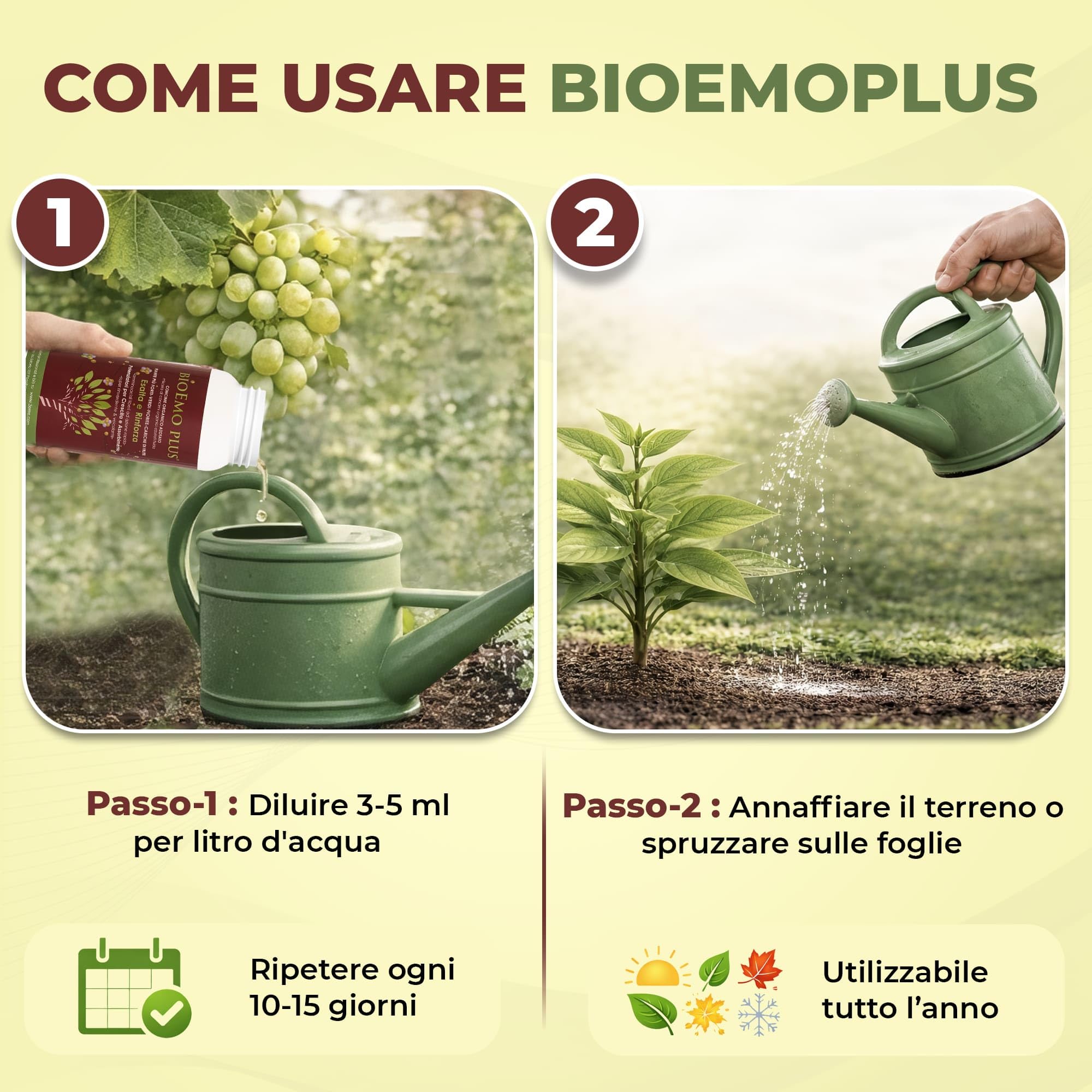 BIOEMOPLUS® Vero Sangue di Bue Concime Liquido Biologico 5 Kg | Rinverdente per Piante con Azoto e Ferro | Stimola Crescita e Vigore | Concime Organico Universale per Piante Verdi, da Frutto e Orto